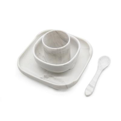 China Melikey Baby Food Silicone Bowl and Spoon Set Silicone Suction Toddler Dish Viable Baby Tableware Sets BPA Free Feeding Sets en venta