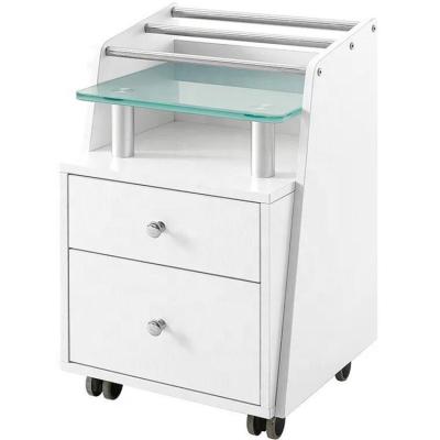 China Durable pedicure cart with drawers beauty cart salon spa trolley multi wood trolley cart for sale for sale