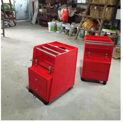 China Multi Drawer Trolley Cart Red Color Nail Spa Trolley Trolley Mobile Beauty Salon Trolley Trolley With Wheels for sale