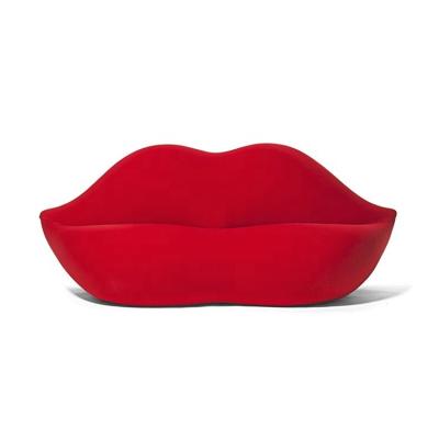 China Nail Lounge Chair China Red Living Room Sofa Mouth Shape Unique Waiting Lounge Chair for sale