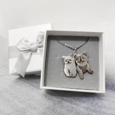 China New Stainless Steel Necklace Photo Necklace Animals Pet Cat Dog Lover DIY Pendant Gift CLASSIC Custom Made Custom Necklace Jewelry for sale