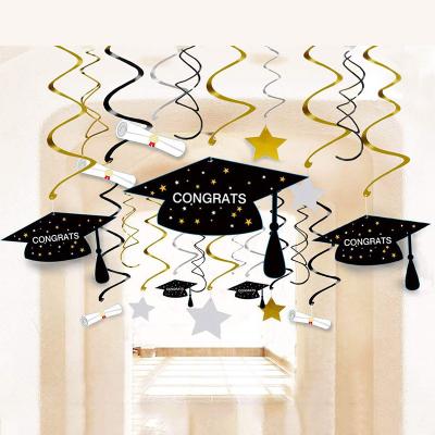 China Graduation Party Supplies Congratulations Graduate Graduation Banner Spiral Ornaments Graduation Pendant Decorations Party Supplies Favor for sale