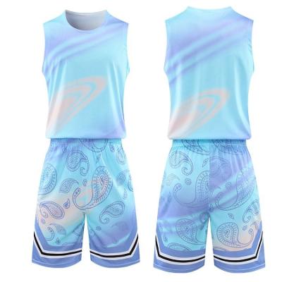 China Breathable custom made tank top printed fashion sports style basketball uniform sets for men and women for sale