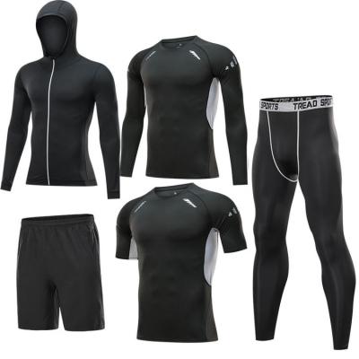 China Custom Breathable Men Training Sportswear Sets Gym Fitness Sports Suit Jogging Sports Tight To Wear Clothes for sale