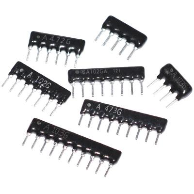 China Zhida Shunfa 9 Pin 1.2K Pin 9P 1.2K Row Resistor A122J Foot Pitch2.54mm Multi-row Resistors Exclusion Resistor Standard for sale