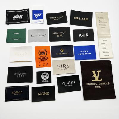 China WJK New Design Viable Custom Logo Woven Label Woven Label Woven Apparel Labels For Garment for sale