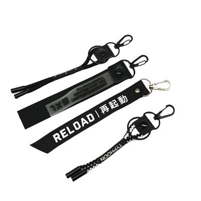 China Metal Logo Woven Label Keychains Custom Embroidered Printed Key Chains Sublimation Short Lanyard Key Chain for sale