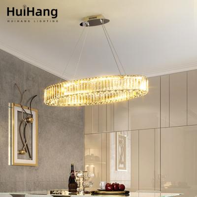 China New Modern Luxury Indoor Crystal Pendant Light Stainless Steel Living Room Decor From HUIHANG Customs Lead Crystal Chandelier for sale