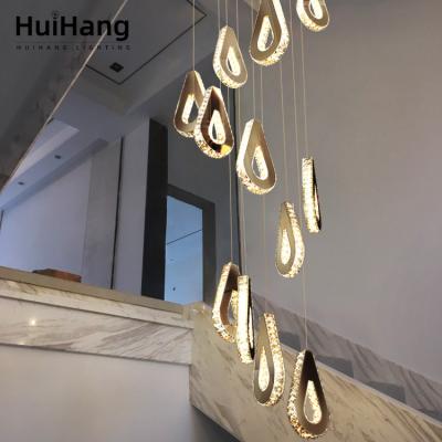 China HUIHANG Latest Design Style Modern Home Decor Luxury Pendant Light Modern Living Room Villa Lobby Crystal Led Chandelier Elegant for sale