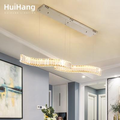 China HUIHANG Fashion Modern Hot Sale Indoor Home Single Crystal 58w 68w 88w Stainless Steel Led Pendant Lighting for sale