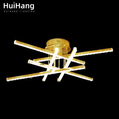 China HUIHANG European Style Living Room Crystal Dining Decorative Contemporary Bedroom 52w 71w 90w Ceiling Mounted Led Crystal Ceiling Light for sale