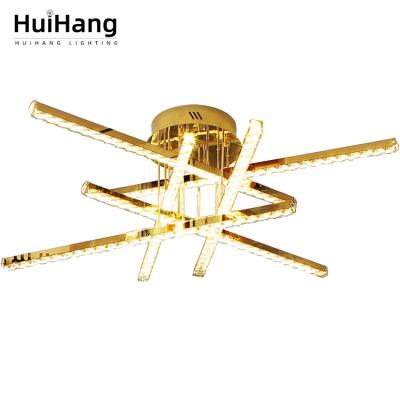 China Customized Modern Luxury Indoor Home Decorative Lights Stainless Steel Crystal Chandelier Ceiling Luxury Hanging for Living Room from HUIHANG for sale