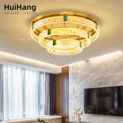 China HUIHANG Factory Supply Zhongshan Indoor Lighting High Quality Dimmable Outdoor Mounted Led Crystal Ceiling Chandeliers for sale