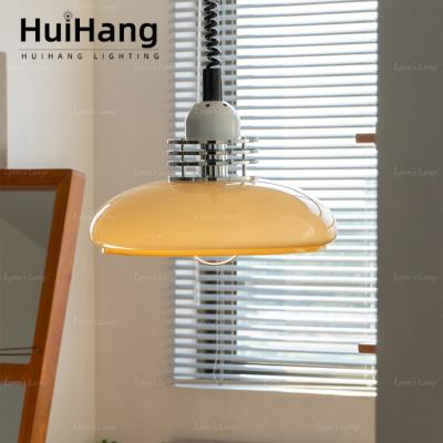 China HUIHANG Modern Nordic White Orange Glass Lampshade Design Modern Bedroom Ceiling Contemporary Led Chandeliers E27 Pendant Light for sale