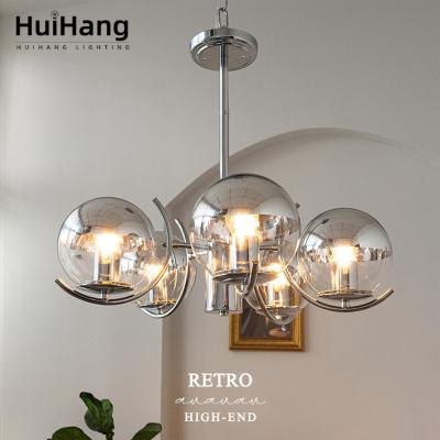 China HUIHANG handmade quality industry grade modern living room interior decor glass ball led pendant lights for sale