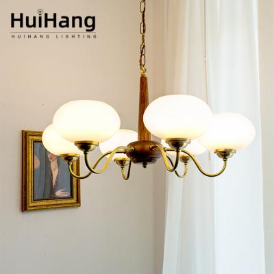 China HUIHANG Morden Modern Design Decoration Indoor Decorative Iron E27 Copper Walnut Hanging Led Pendant Light for sale