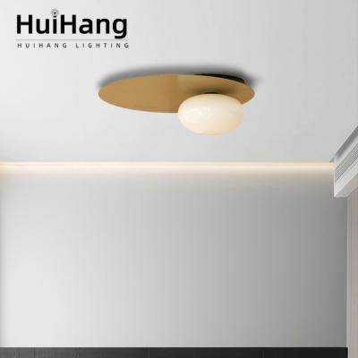 China Fashion HUIHANG fashion stainless steel single bedroom indoor room design outdoor mounted copper disc led ceiling light for sale