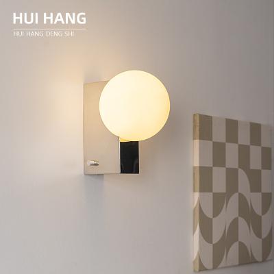 China Warm New HUIHANG Lights 12w Ball 1 Round Modern Light Glass Shade Reading Indoor Led Modern Wall Lamps for sale