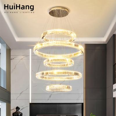 China Modern luxury style custom HUIHANG decoration hotel villa indoor Crystal Led Chandelier light for sale