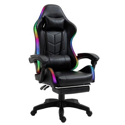 China Free Sample Convertible RGB Gamer Chair Computer Swivel Office Desk Gear Cheap Secret Packing Reclining Gaming Chairs With Lights And Speakers for sale