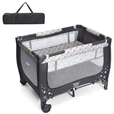 China High Quality Wholesale Cheap Environmentally Friendly Foldable Crib Newborn Baby Playpen Folding Travel Baby Playard for sale