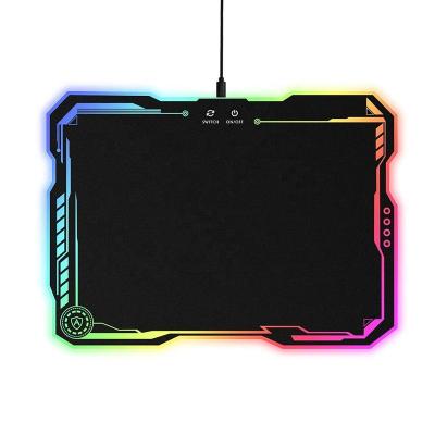 China 2022 Anti-Slip Hard Surface Mousepad Gaming RGB Mousepad Gamer Great Gifts LED For Gaming Mouse for sale