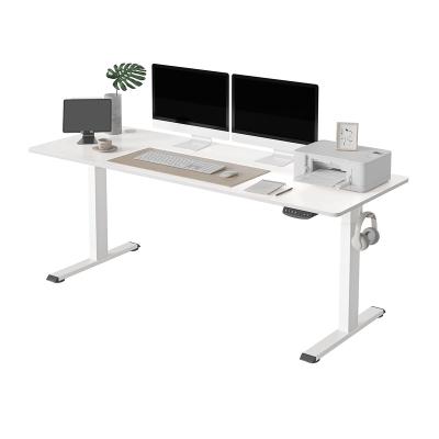 China Height Adjustable Ergonomic Electric Adjustable Table Furniture Home Office White Lift System Position Desk with 3 Button Preset Control for sale