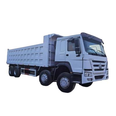 China Transport 20ft 40ft 371hp-375hp container used dump truck sinotruk HOWO 8x4 dump truck sold in Africa for sale