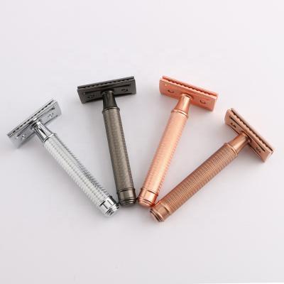 China Single Blade OEM Classic Shaving Double Edge Safety Razor Metal Handle Manual Blades Razor for sale