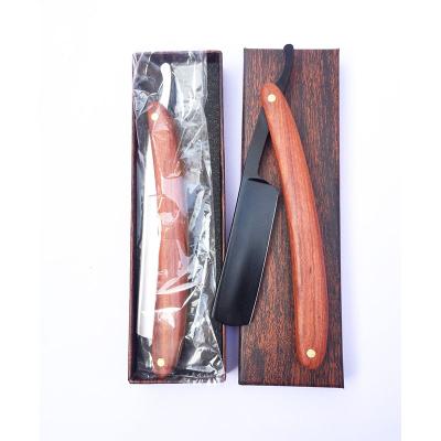 China Vegan Eco-Friendly Traditional Simple Manual Rosewood Baber Edge Blade Straight Razor With Wooden Box for sale