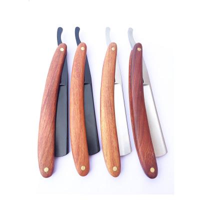 China Rosewood Vintage Single Blade Barber Cutthroat Razor Wooden Rosewood Straight Edge Razor For Man for sale