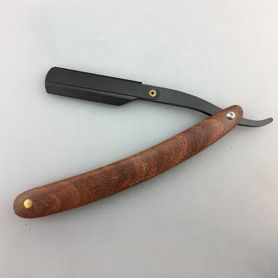 China Single Handle Barber Straight Razor Shavette Stainless Steel Blade Arm Rosewood Shavette For Men for sale