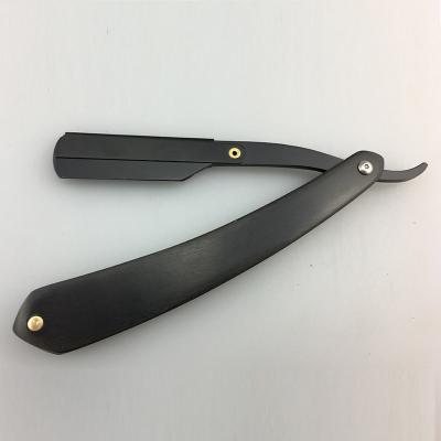 China Single Blade Eco-razor Folding Black Wooden Handle Edge Disposable Straight Razor For Professional for sale