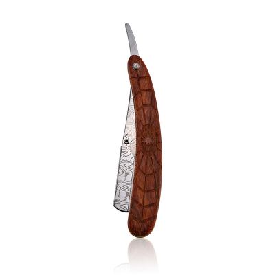 China Professional Barber Damascus Straight Edge Razor Single Blade Compatible with Straight Razor Edge for sale