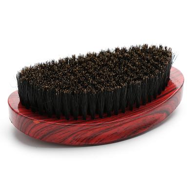 China Men's Personal Care Reinforced Boar And Genuine Nylon Bristle Texture Curve 360 ​​Waves Palm Semi-Hard Brush for sale