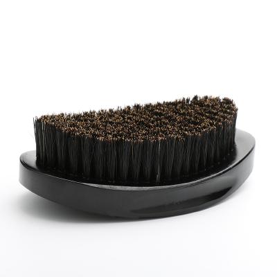 China Waterproof High Quality Oval Shape 360 ​​Curved Black Wooden Boar Bristle Wave Hair Brush For Men for sale