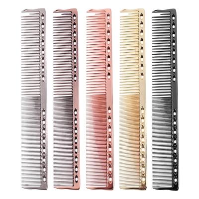 China Wholesale Home Wholesale Silver Black Aluminum Gold Stainless Steel Metal Salon Cutting Hair Extra Fine Comb for sale