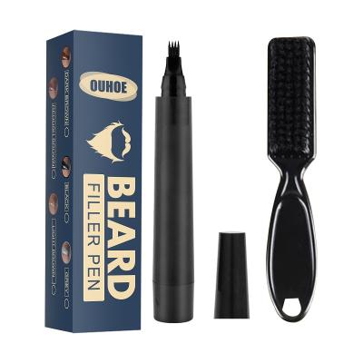 China Beard Grooming Private Waterproof Filler Pen Professional Custom Logo Black Brown Colors Men Beard Enhancer Beard Kit for sale