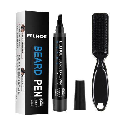 China Beard Grooming 2021 Natural Waterproof Beard Style Filling Pen Beard Pencil Filler and Brush Kit for Men's Beard for sale