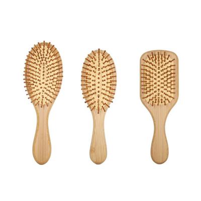 China High Quality Waterproof Natural Natural Scalp Massager Curly Hair Detangle Cushion Paddle Duct Bamboo Hair Brush for sale