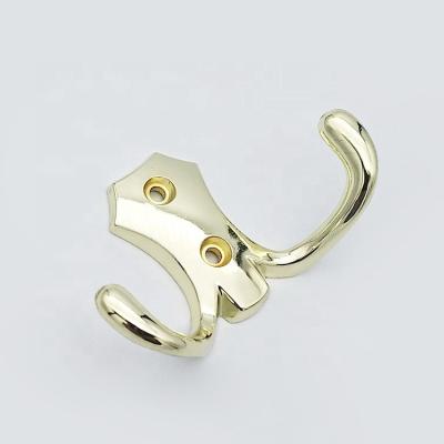 China Small modern modern china furniture fittings hardware factory zinc double clothes hooks for sale