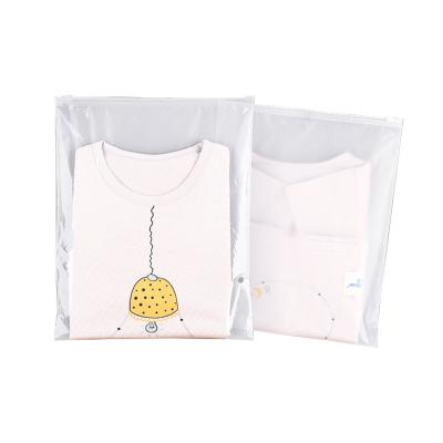 China Poly Logo Printing Biodegradable Zipper Plastic Ziplock Bag Custom Made Moistureproof Clear T-shirt Garment Bag for sale