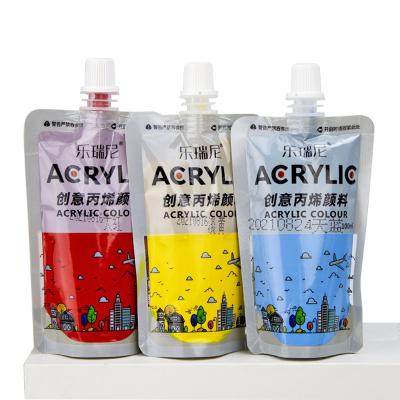 China Direct Refillable Organic Color Dye Gouache Oil Paint Shatter Resistance Factory Supply Acrylic Paint Squeeze Plastic Pouch Spout Pouch for sale