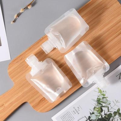 China Custom Plastic Cosmetic Pouch Flip Top Spout Pouch Matte Transparent Sample Small Sachet Flip Top Cap Stand Up Barrier Wholesale for sale