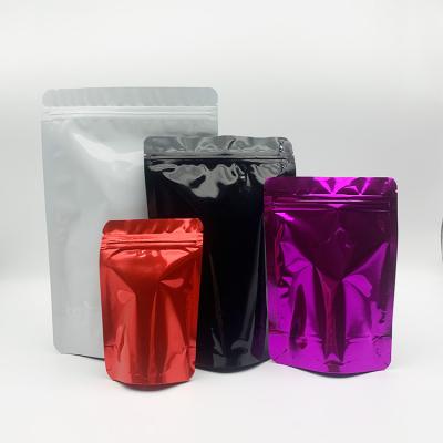 China Barrier In Stock Matte Food Grade Plastic Aluminum Stock Multicolor Glossy Foil Resealable Stand Up Pouched For Food Packaging for sale