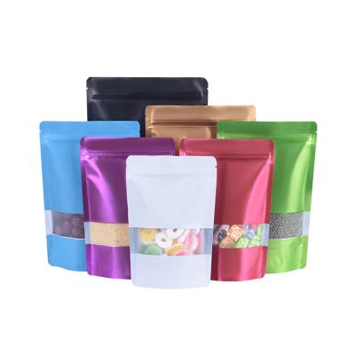 China High Quality Customized Moistureproof Multicolors Stand Up Pouch With Window Food Packaging Bag for sale