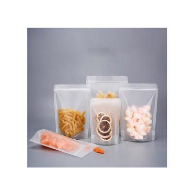 China Custom Clear Zipper Bag Moisture Proof Biodegradable Food Packaging Stand Up Pouch for sale