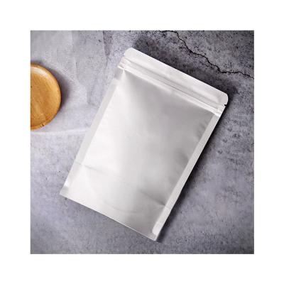 China Newest Materials Recycled Biodegradable White Kraft Paper Stand Up Pouch With Foil for sale