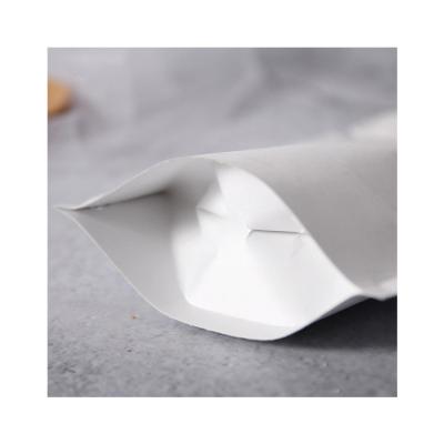 China Recycled Materials Food Packaging Bags Stand Up Pouch White Kraft Paper With Foil for sale