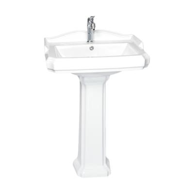 China Modern Widely Used Sanitary Ware Standing Wash Basin With Pedestal for sale